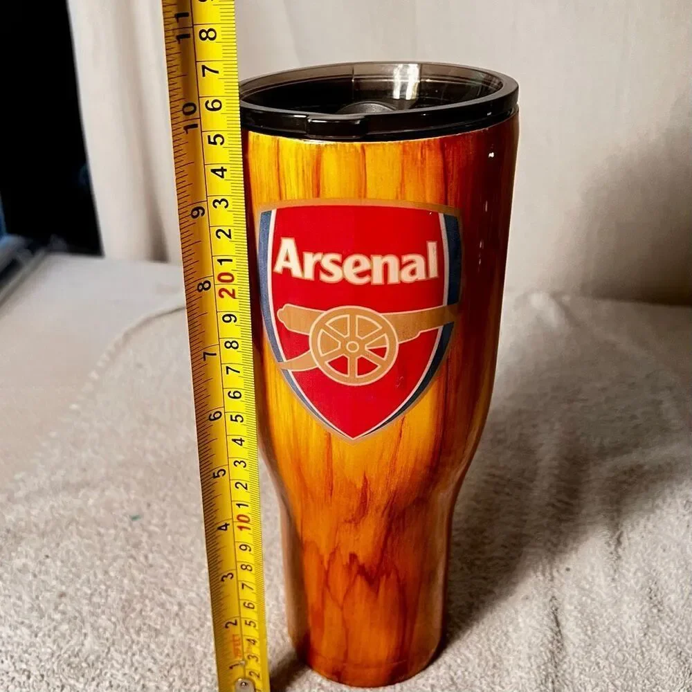 Arsenal Football Club Tumbler W Rustic Wood Faux Finish & Prominent Team Crest